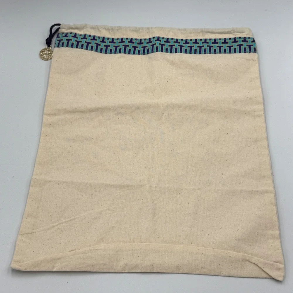 Tory Burch Dust Bag Pouch Logo Drawstring Storage Carrier‎ Beige